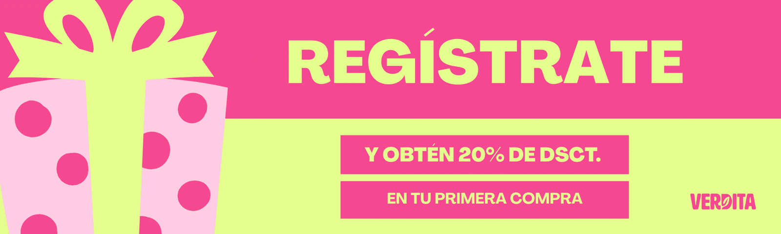registrate y obten 20% de descuento en tu primera compra